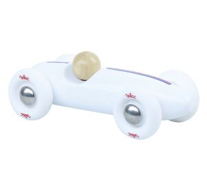 Vilac Wooden car mini Grand prix vintage white